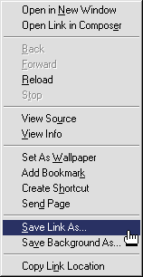 Netscape context menu